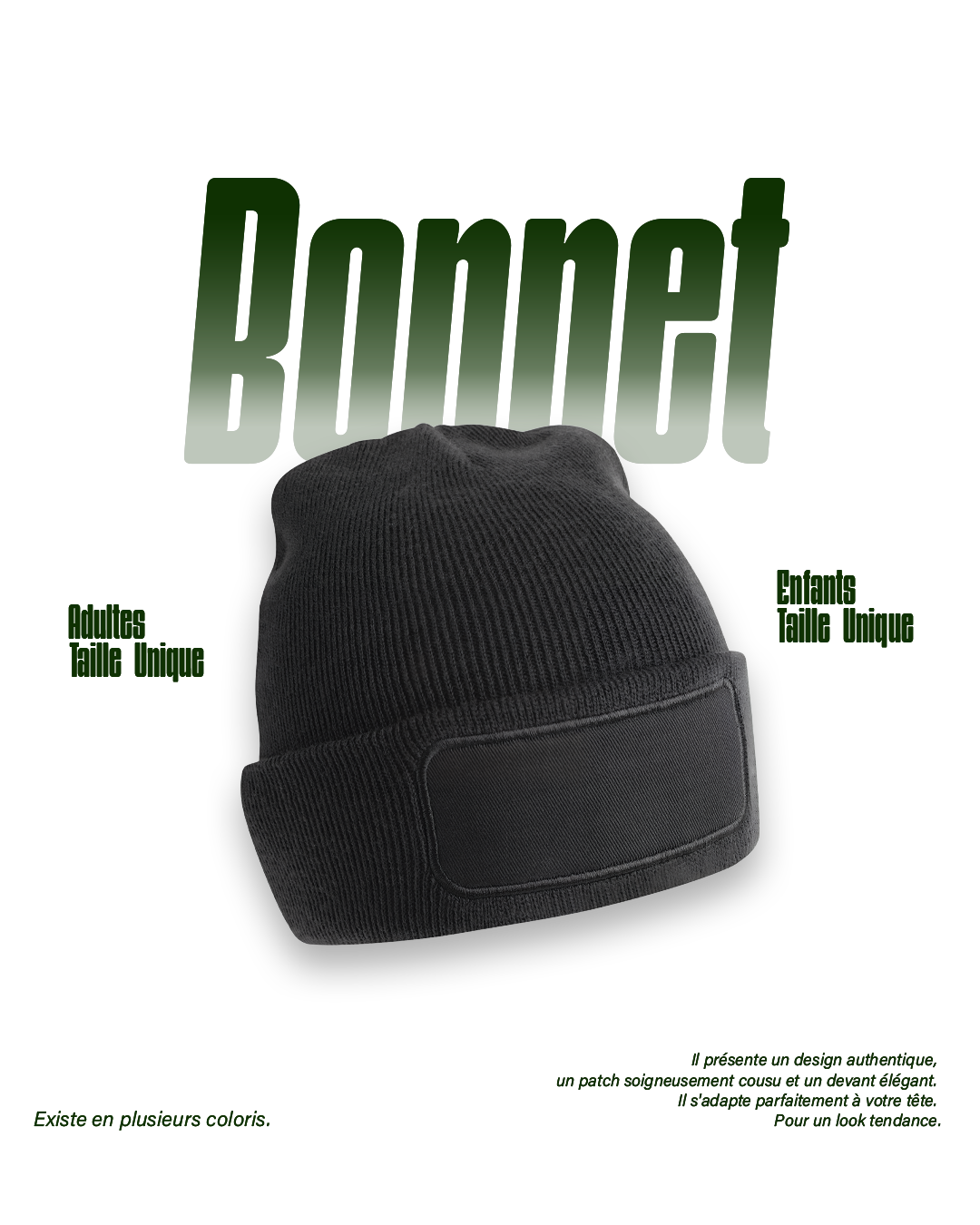 Bonnets noir de haute qualité pour impression DTF